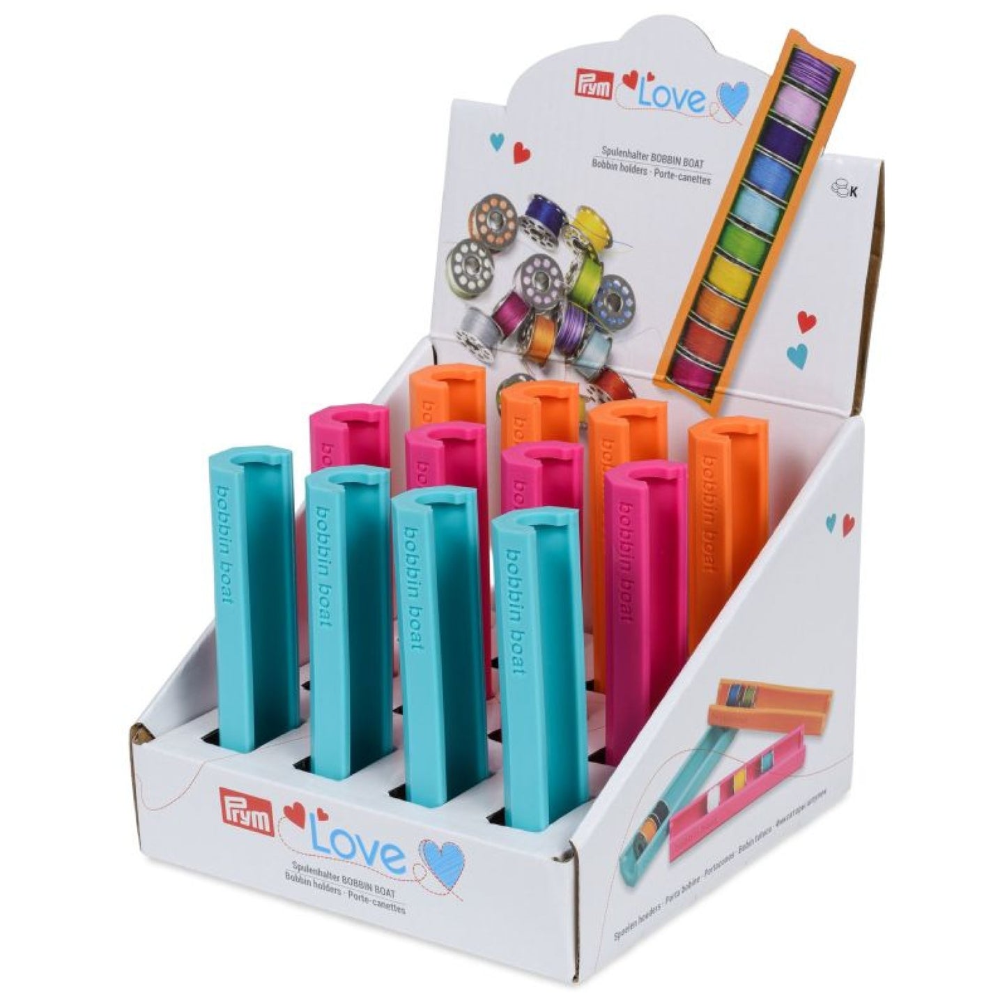 Prym Spulenhalter Bobbin Boat drei verschiedene Farben