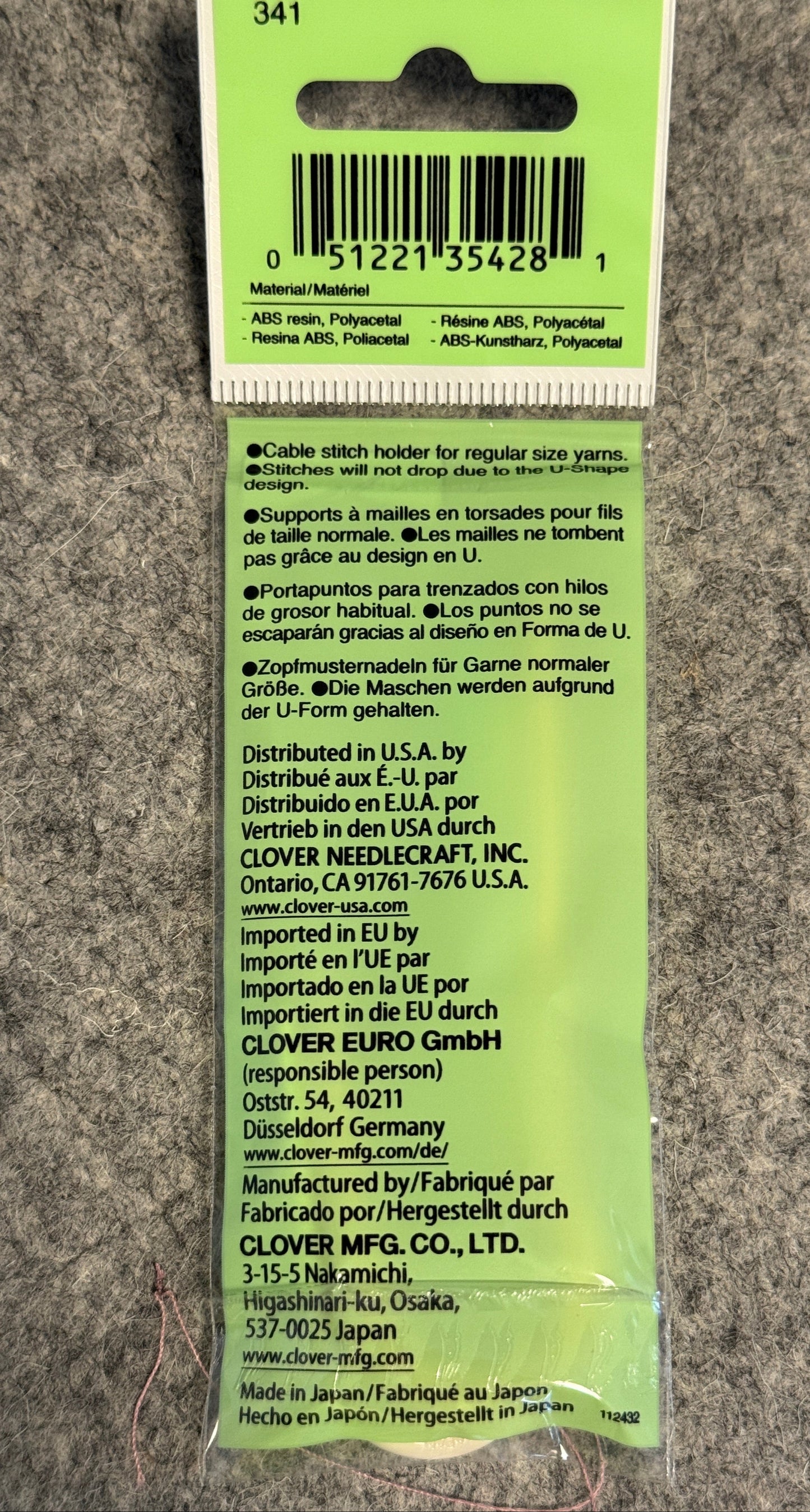 3er Set Zopfmusternadeln U-förmig von Clover