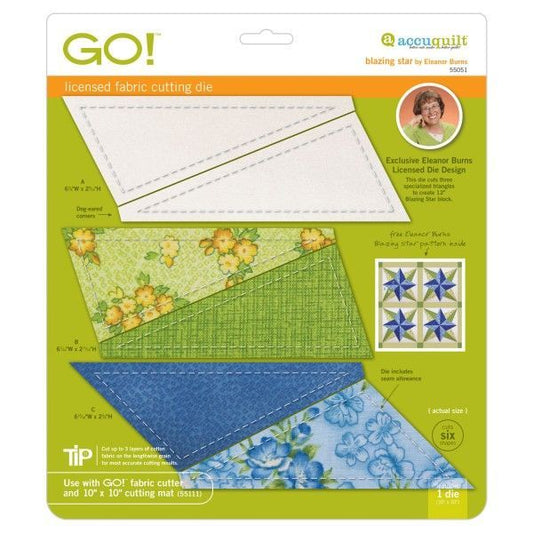 Accuquilt Stanzform Blazing Star Art Nr. 55051 - 6 Stanzteile für einen Block