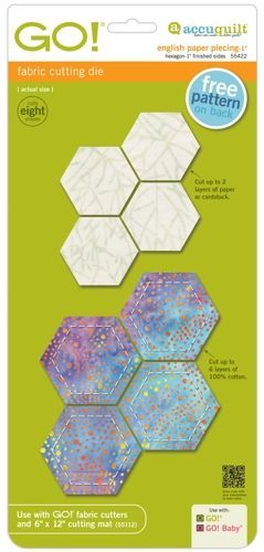 Accuquilt Stanzform English Paper Piecing Hexagon - 1 inch (2,5cm) fertige Kantenlänge