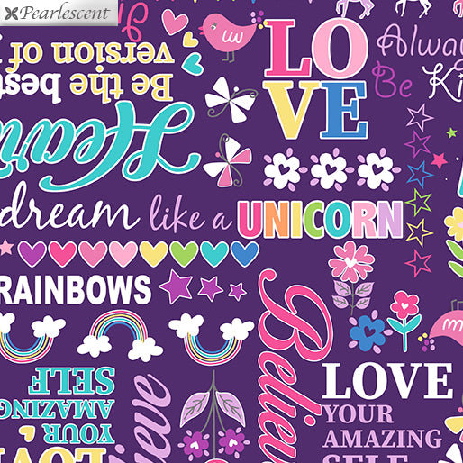 Unicorn Magic - Benartex - Meterware in purple - reduziert - letzter Bestand