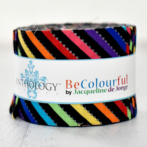 Jelly Roll BECOLOURFUL - Magic Stripe, Schwarz/Bunt - 2,5" Strip Rolls (26 Streifen)