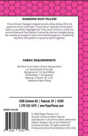 Diamond Dust Pillow by Paper Pieces - Tula Pink - EPP Kissen