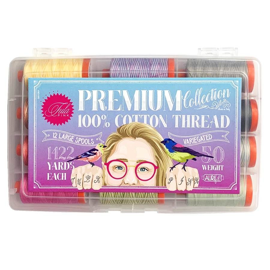 AURIfil Nähgarn Tula Pink Premium Collection Garnstärke 50 12 Farben a 1300m