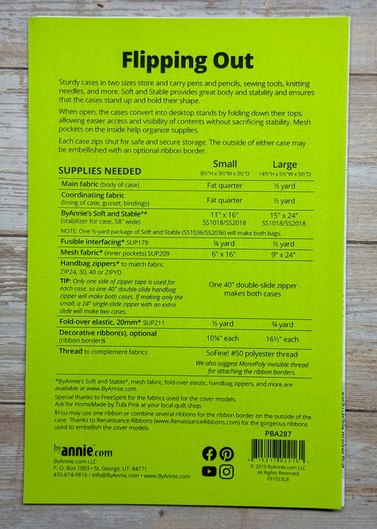 Schnittmuster Flipping Out Stiftemäppchen by Annie Stehmäppchen