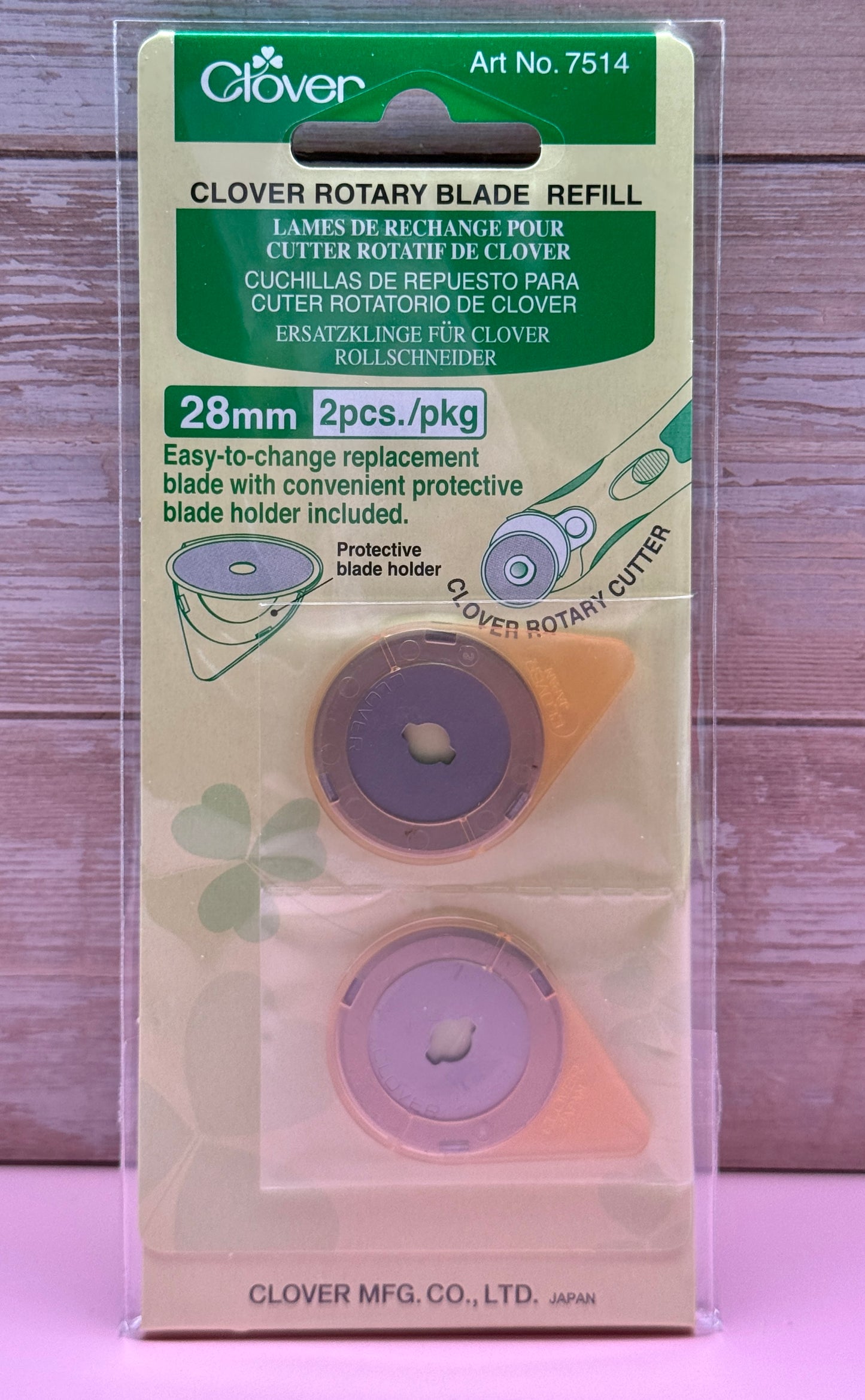 Clover Rollschneider Ersatzklingen 28mm 2Stück Doppelpack