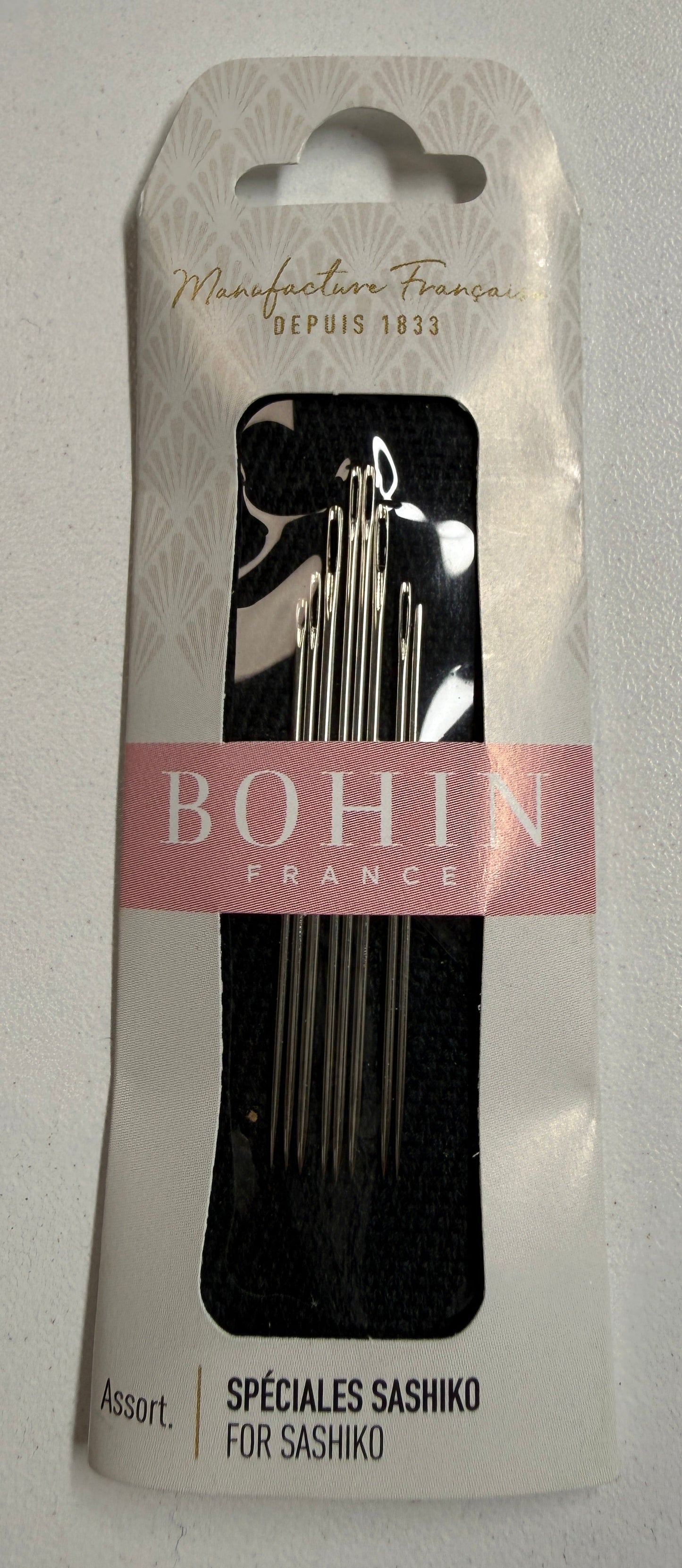 Bohin Sashiko Nadeln extra lang 8 Stück großes ovales Öhr