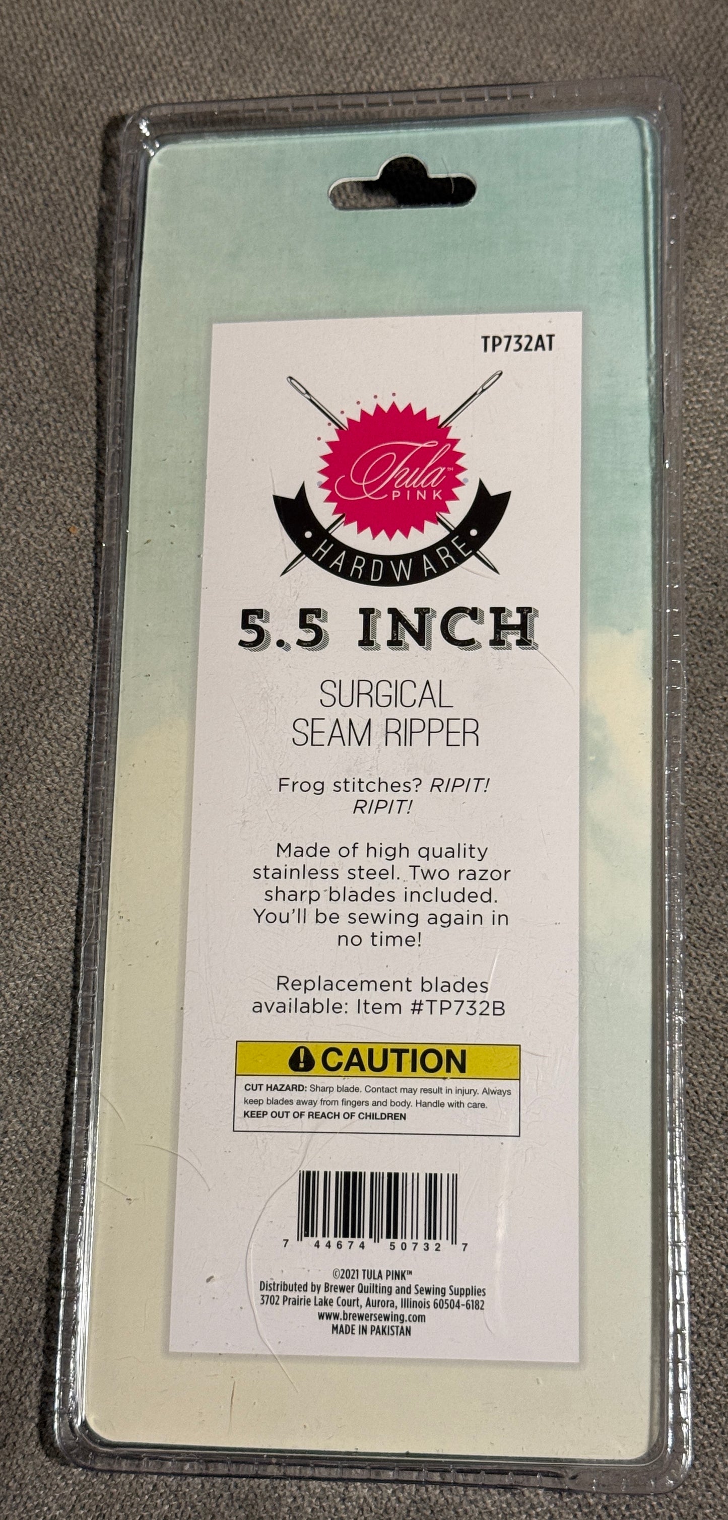 Nahttrenner Tula Pink Hardware Surgical Seam Ripper 2 Ersatzklingen 5,5 Inch