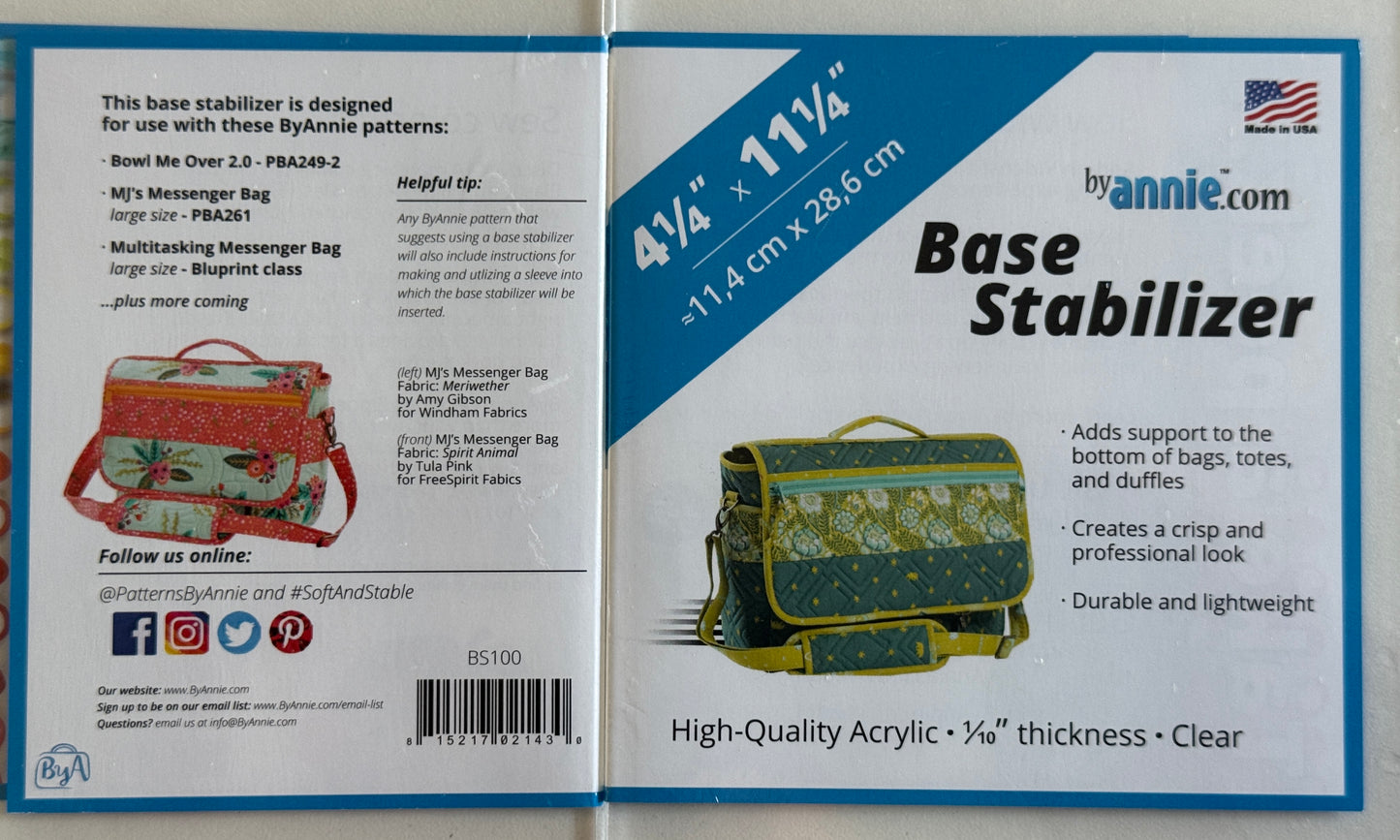 Base Stabilizer by Annie Bodenstabilisator Tasche Acryl verschiedene Größen