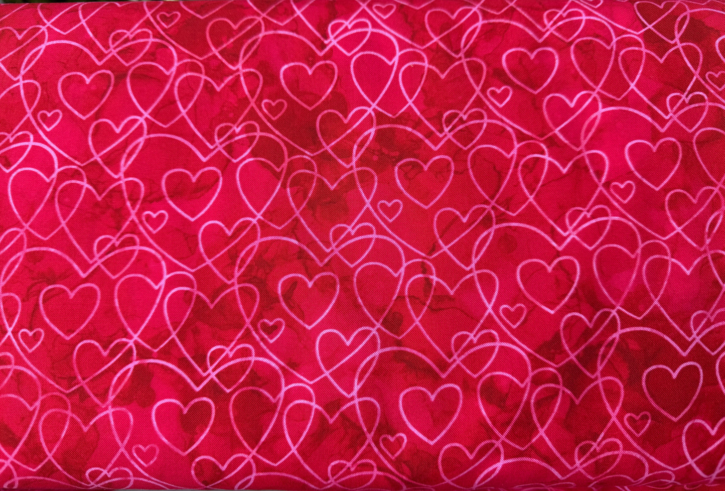 Forever love - Meterware in rot - Konturen von Herzen