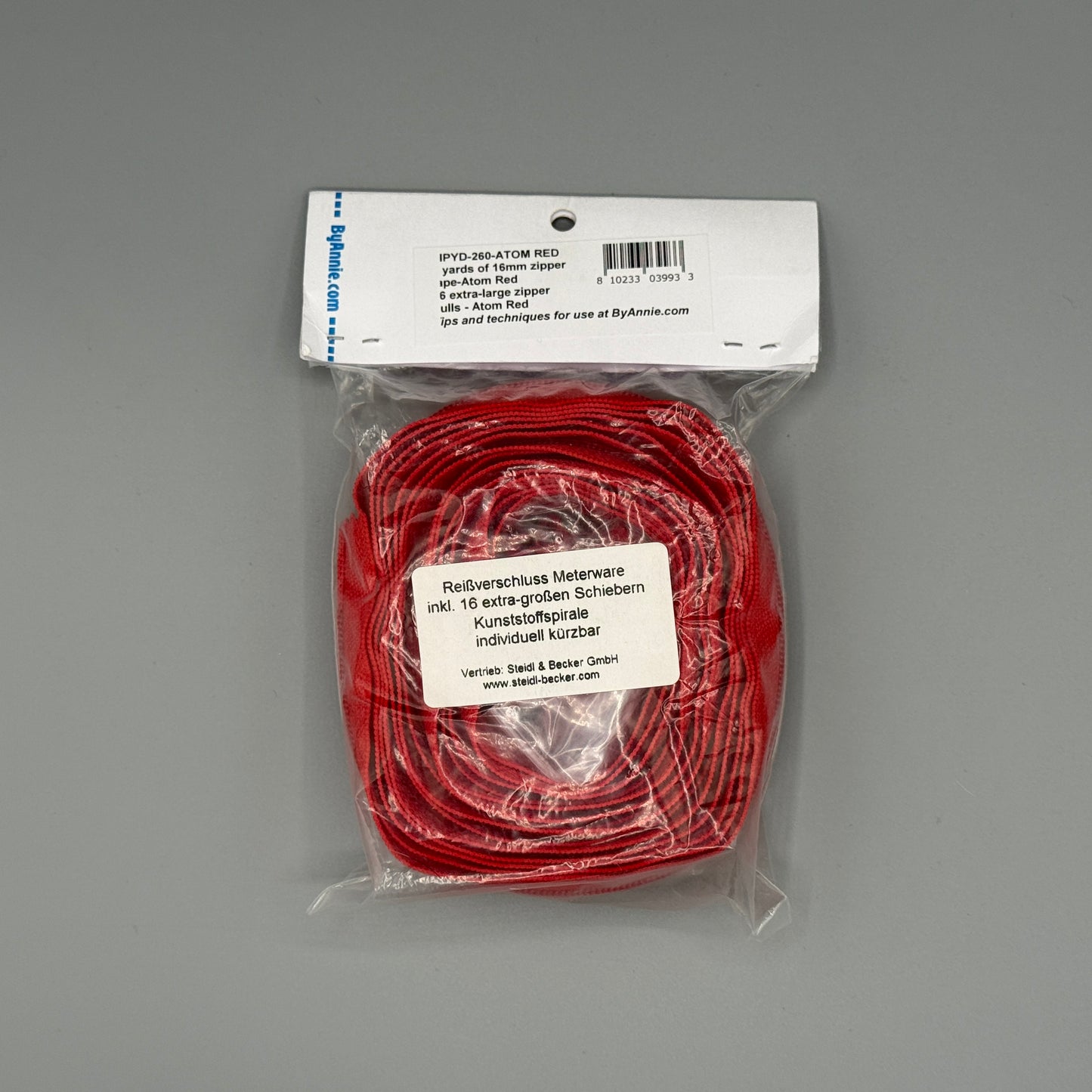 Reißverschluss byannie atom red (rot)