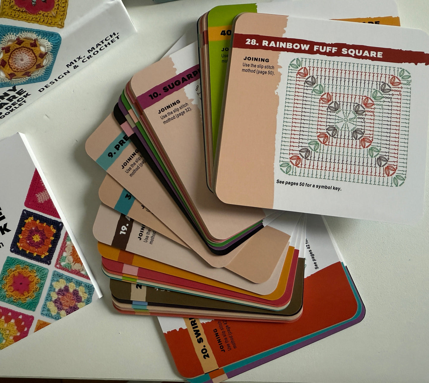 Granny Square Card Deck 50 Mix & Match Designs Häkeln Karten Muster Anleitung
