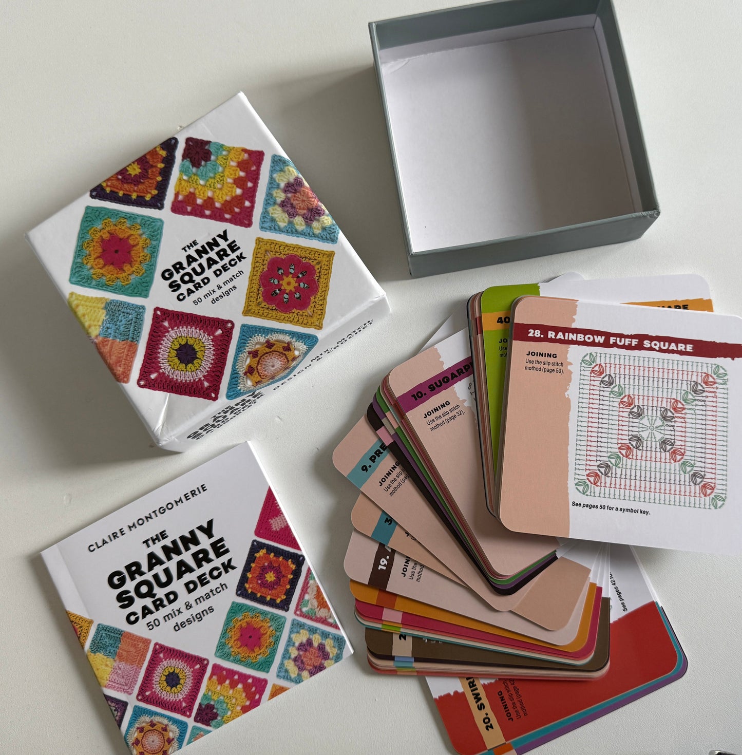 Granny Square Card Deck 50 Mix & Match Designs Häkeln Karten Muster Anleitung