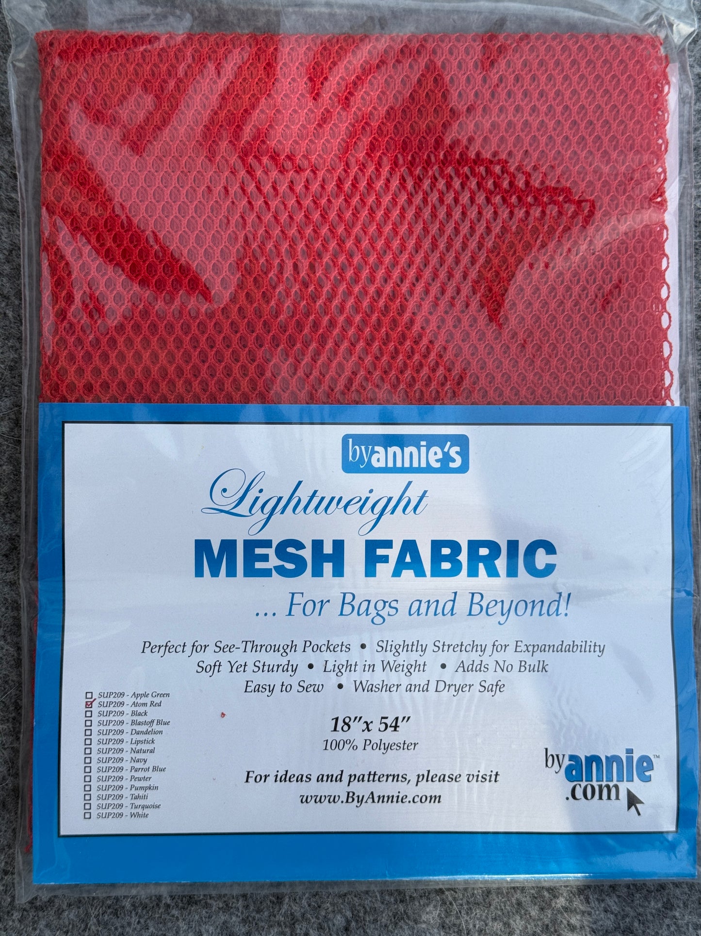 Mesh Fabric by annie verschiedene Farben Gewebe Taschen dehnbar 45,7x137 cm
