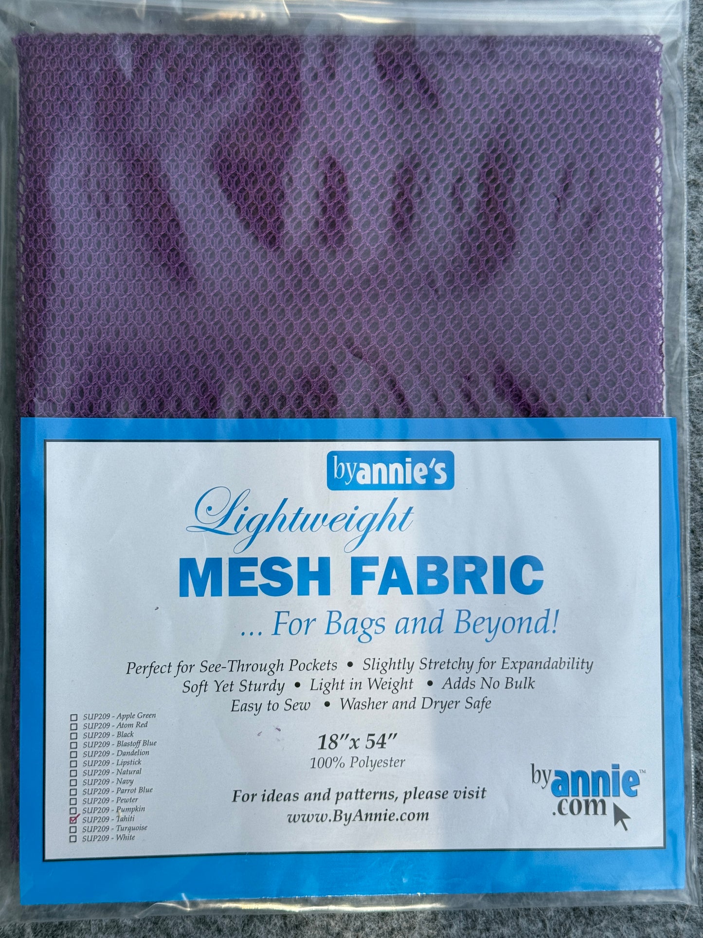 Mesh Fabric by annie verschiedene Farben Gewebe Taschen dehnbar 45,7x137 cm