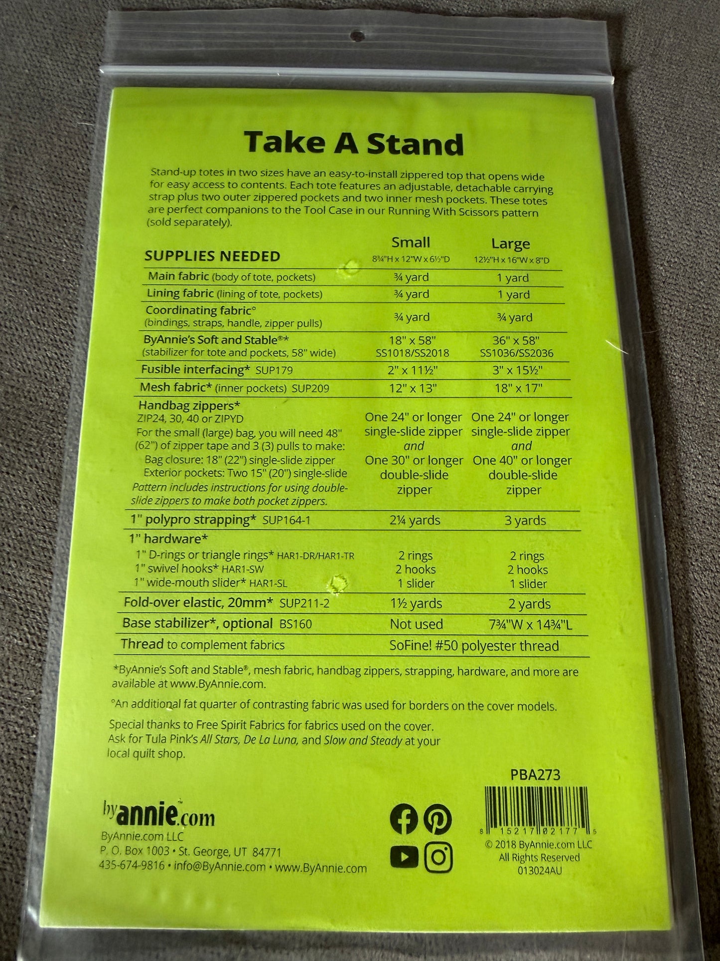 Take A Stand Anleitung Nähen Tasche ByAnnie Patterns By Annie Kosmetik