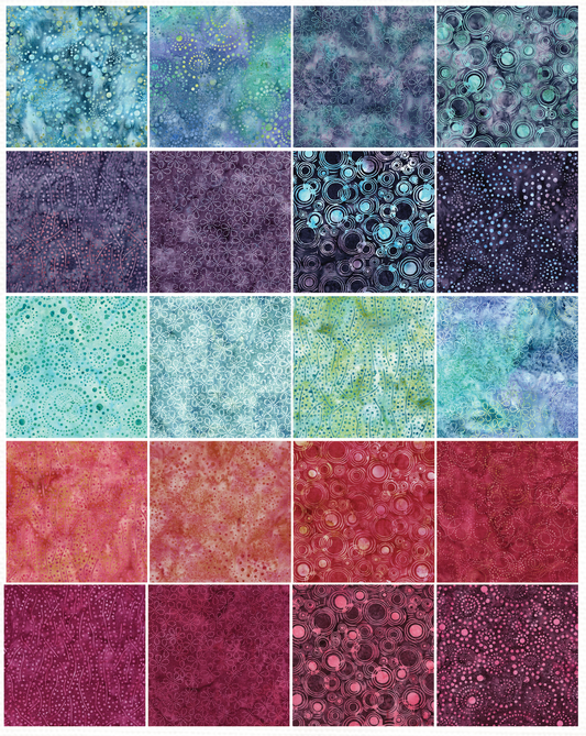 POPDOTS-25 Island Batik Lumin Fabrics Precuts 2,5 inch Strips Batik