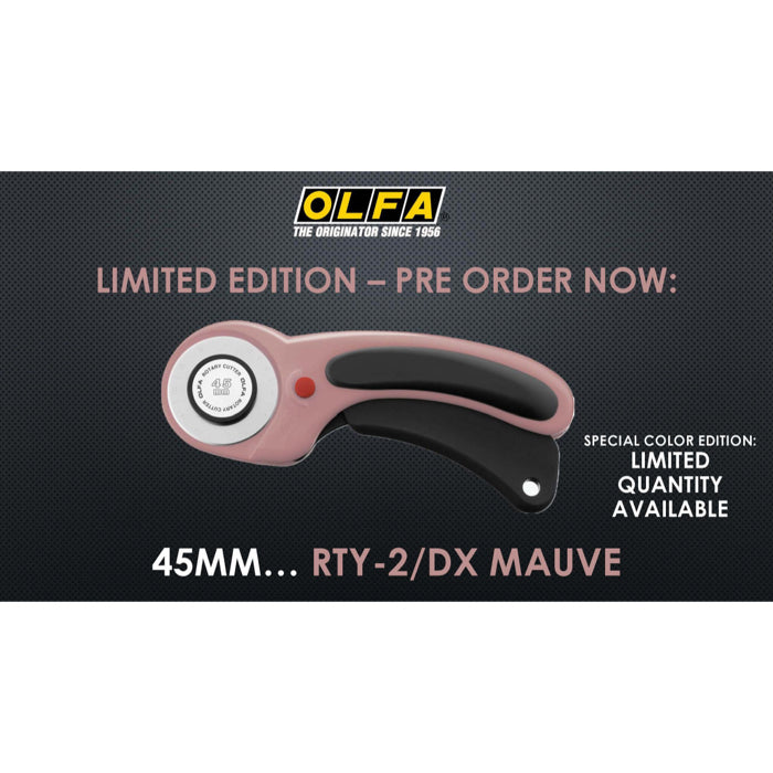 OLFA Rotary Cutter deluxe 45mm Mauve Pink, Limited Edition VORBESTELLUNG