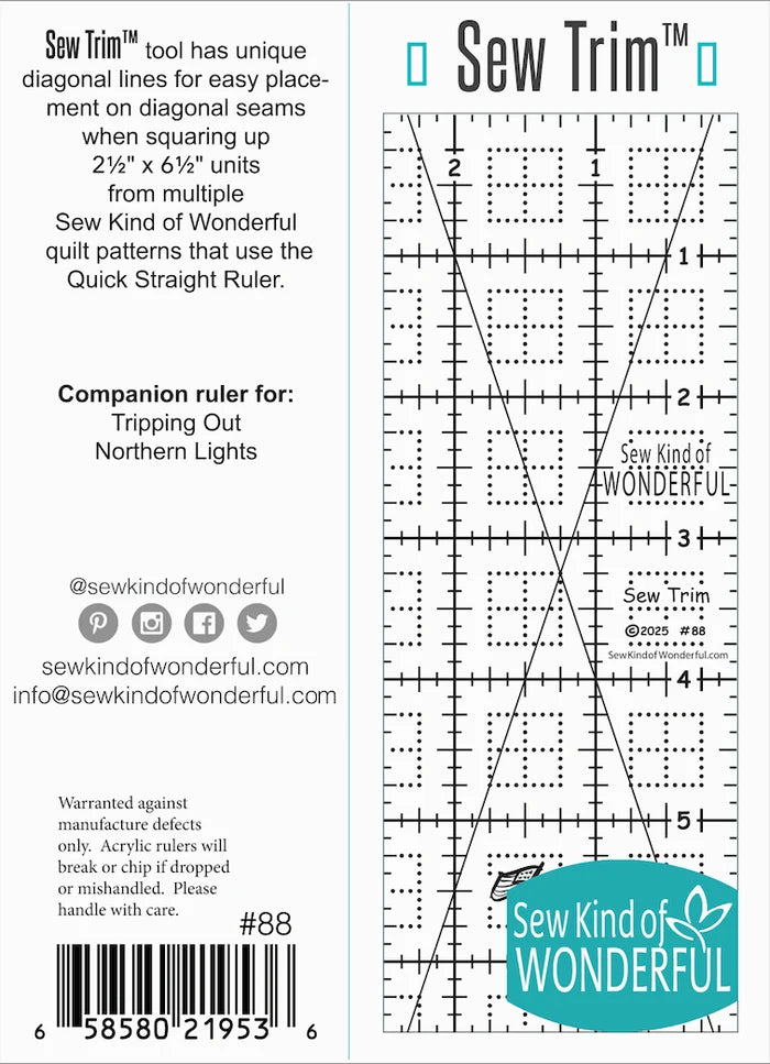 Sew Kind of Wonderful – Sew Trim Ruler 2,5 × 6 Inch