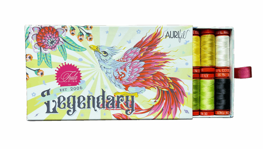 Legendary by Tula Pink – Aurifil Stärke 50, 20 Farben auf 200m-Spulen VORBESTELLUNG
