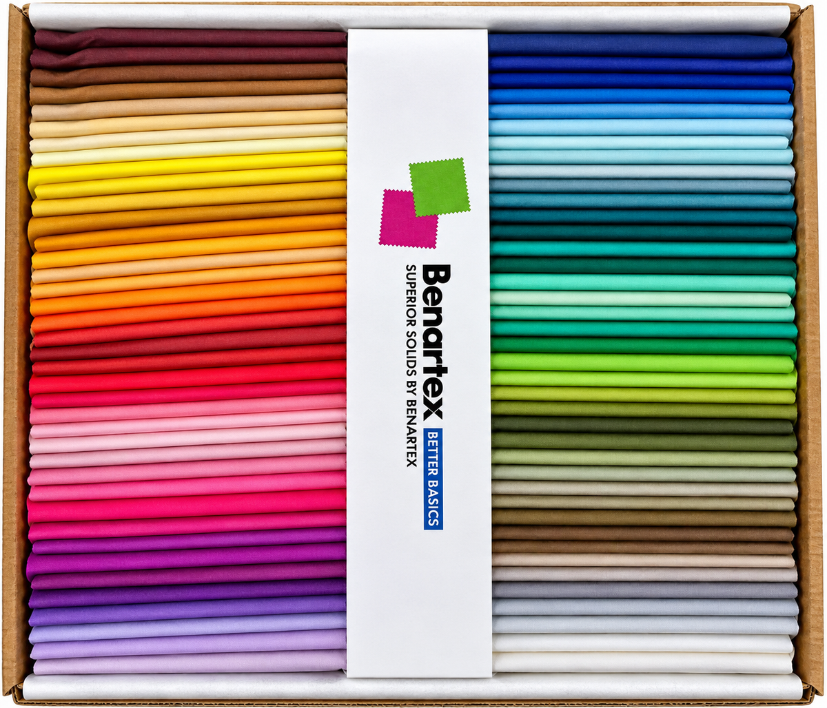 Benartex Superior Solids – Fat Quarter Box – 100 Stück