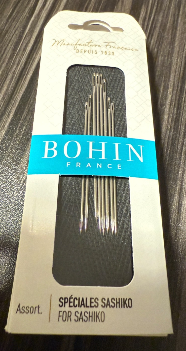 Bohin Sashiko Nadeln extra lang 8 Stück großes ovales Öhr