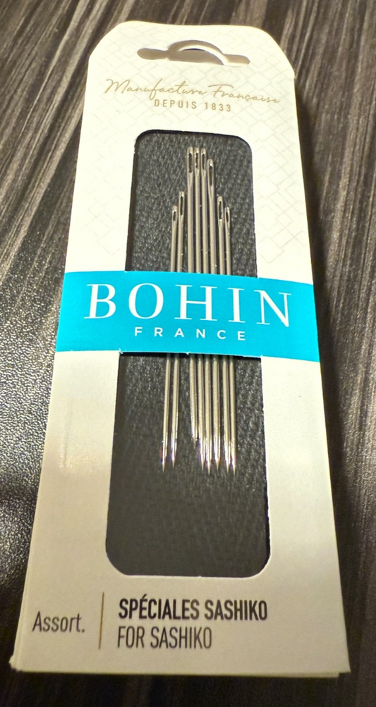Bohin Sashiko Nadeln extra lang 8 Stück großes ovales Öhr