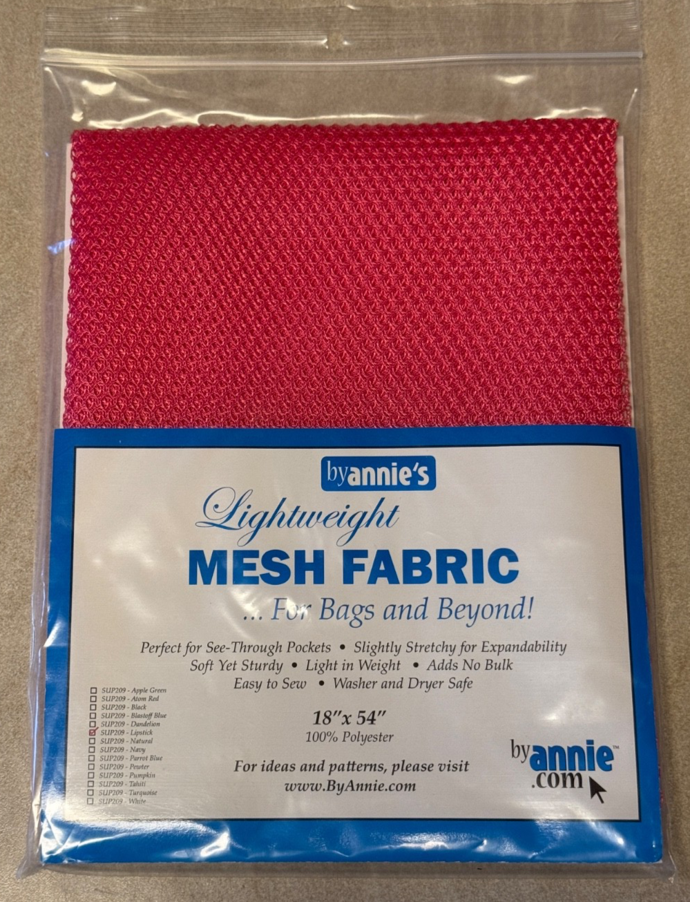 Mesh Fabric by annie verschiedene Farben Gewebe Taschen dehnbar 45,7x137 cm
