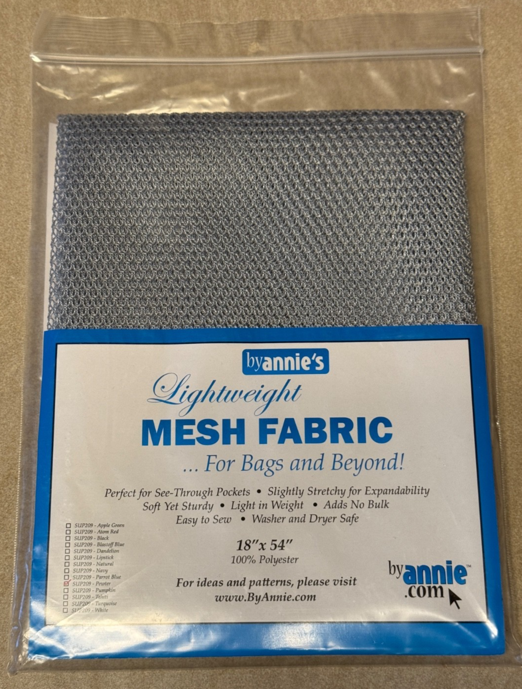 Mesh Fabric by annie verschiedene Farben Gewebe Taschen dehnbar 45,7x137 cm