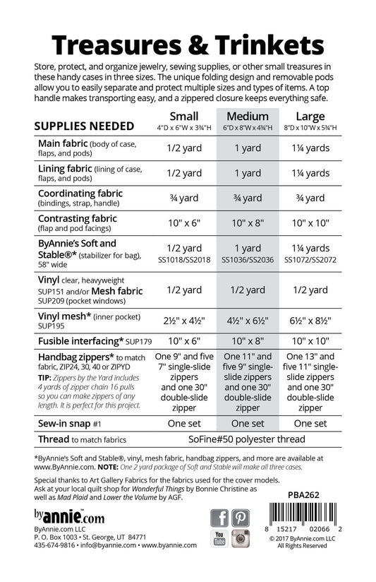 Anleitung Treasures & Trinkets by Annie Praktischer Falt-Organizer von ByAnnie