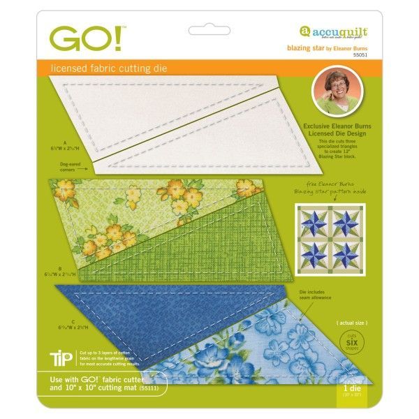 Accuquilt Stanzform Blazing Star Art Nr. 55051 - 6 Stanzteile für einen Block