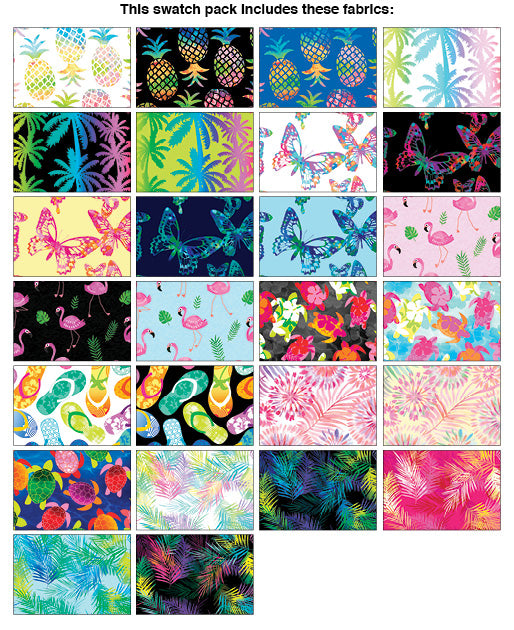 10 Inch Charm Pack Layer Cake „Tropical Breeze“ 42 Stück 100% Cotton Baumwolle