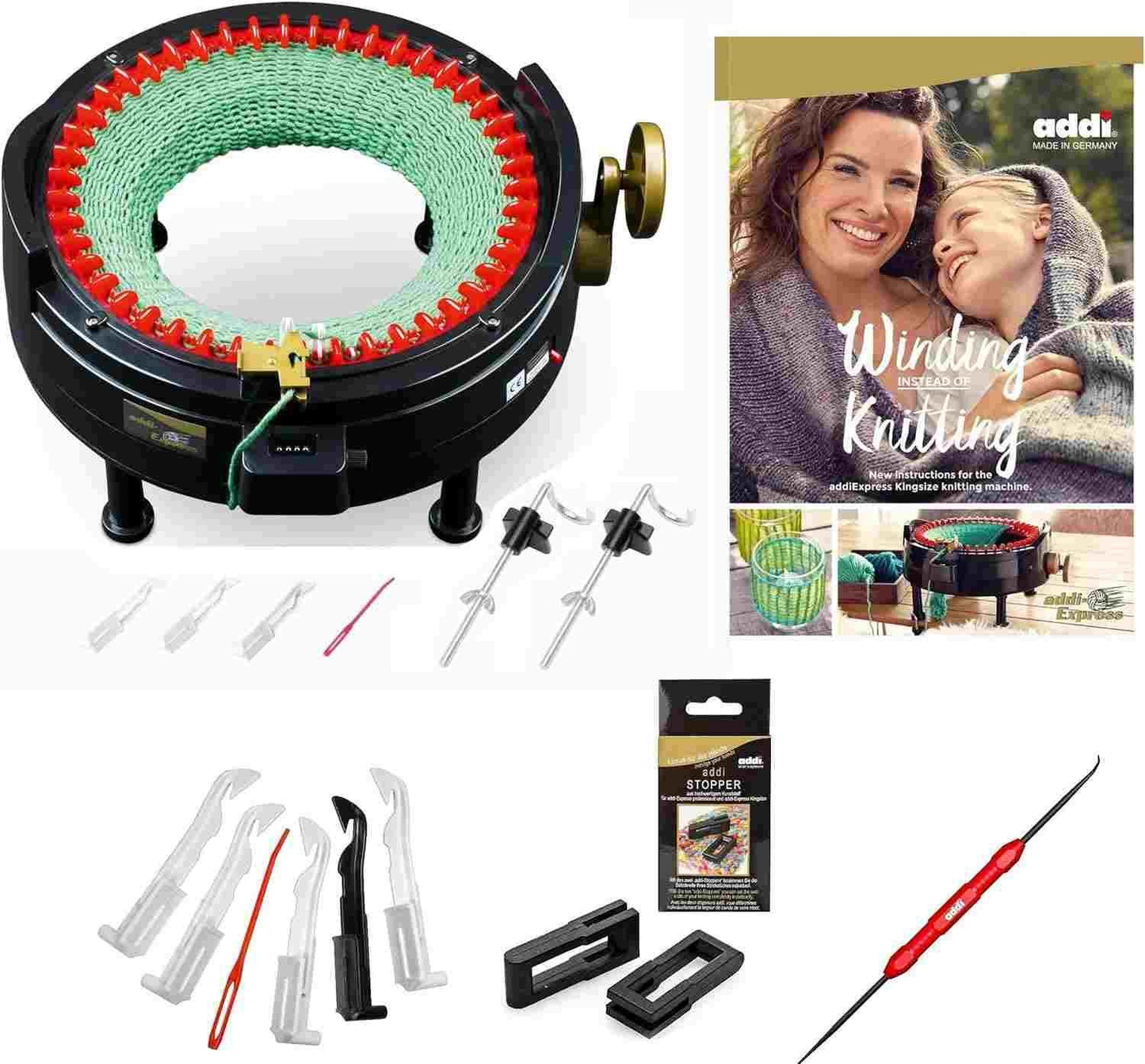 addi-Express Kingsize (46 Nadeln) Bundle mit zusätzlichem Buch und Express-Haken
