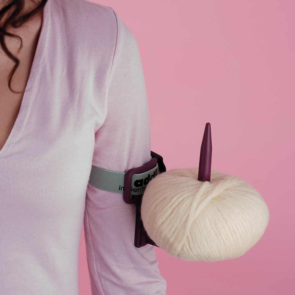 Addi Yarn Arm - Stricken überall - zwei verschiedene Farben - Beutel zur Aufbewahrung