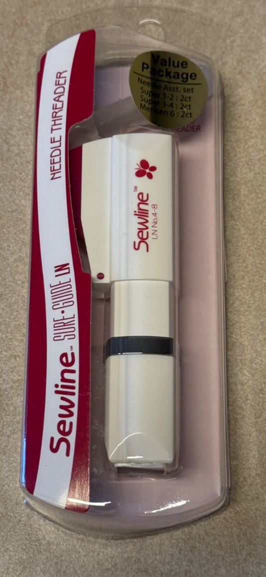 Einfädler Sewline ideal für EPP English Paper Piecing Lippenstiftform weiß fein