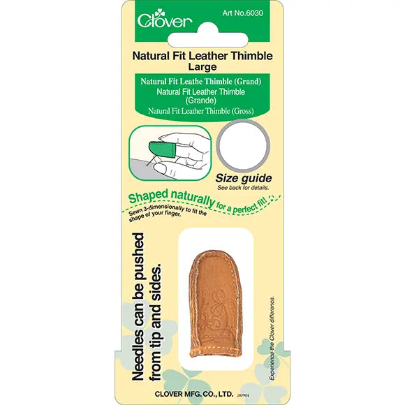 Clover Lederfingerhut mit natürlicher Passform – Größe Groß – Art.-Nr. 6030