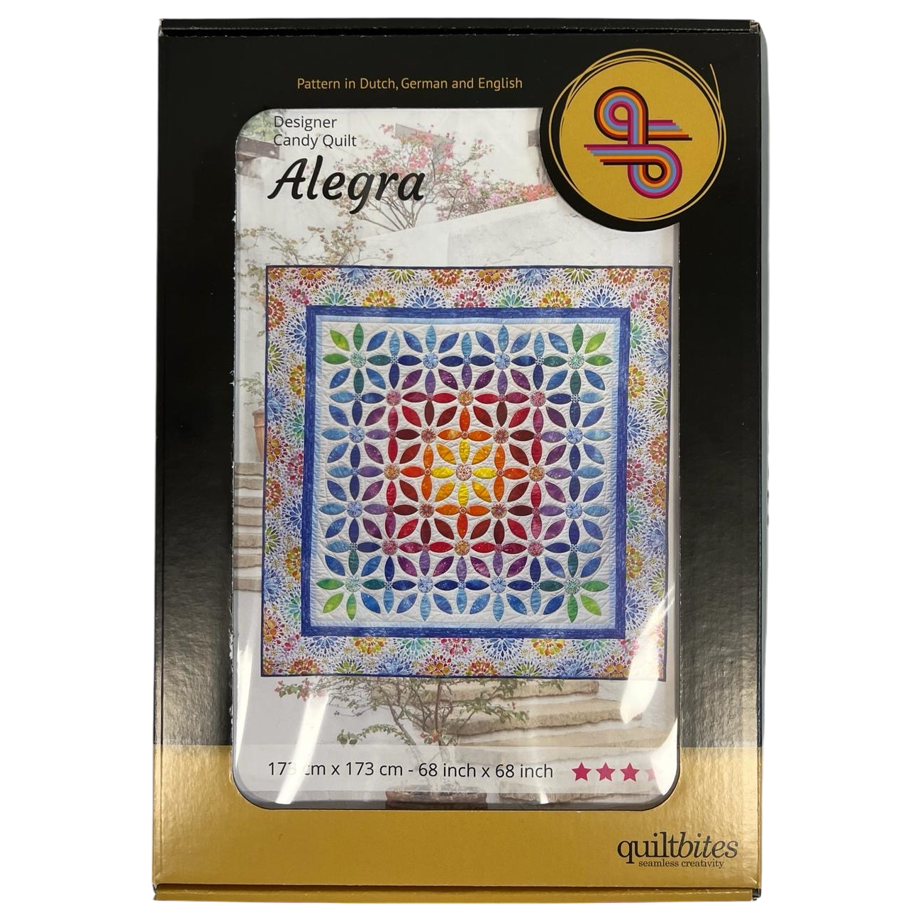 QuiltBites - Panel Pack Alegra - Quilt Kit ohne Hintergrundstoff, Rückseite und Binding