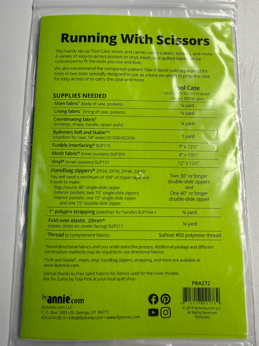 Running with Scissers Anleitung Nähen Tasche ByAnnie Patterns By Annie Organizer