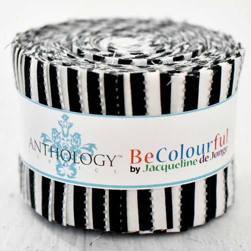 Jelly Roll BECOLOURFUL - Magic Stripe, Schwarz/Weiß - 2,5" Strip Rolls (26 Streifen)