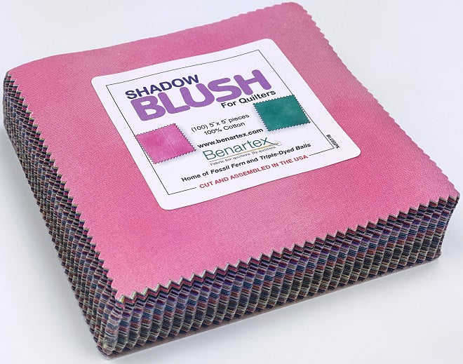 Benartex Charm Squares 5 x 5 Inch (100 teilig) - Shadow Blush for Quilters