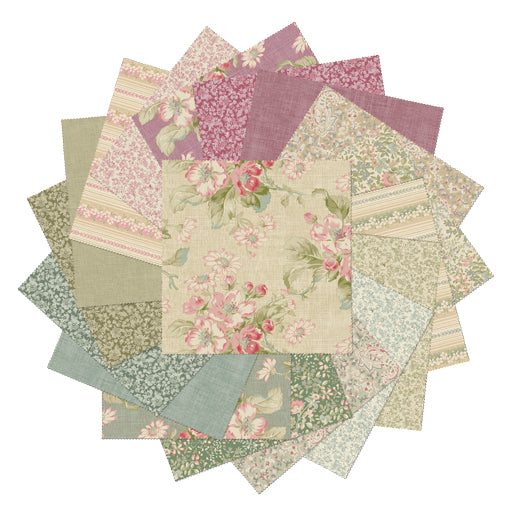 Layer Cake - 10 x 10 Inch - Benartex - Beloved - 42 Teilig - Romatik pur