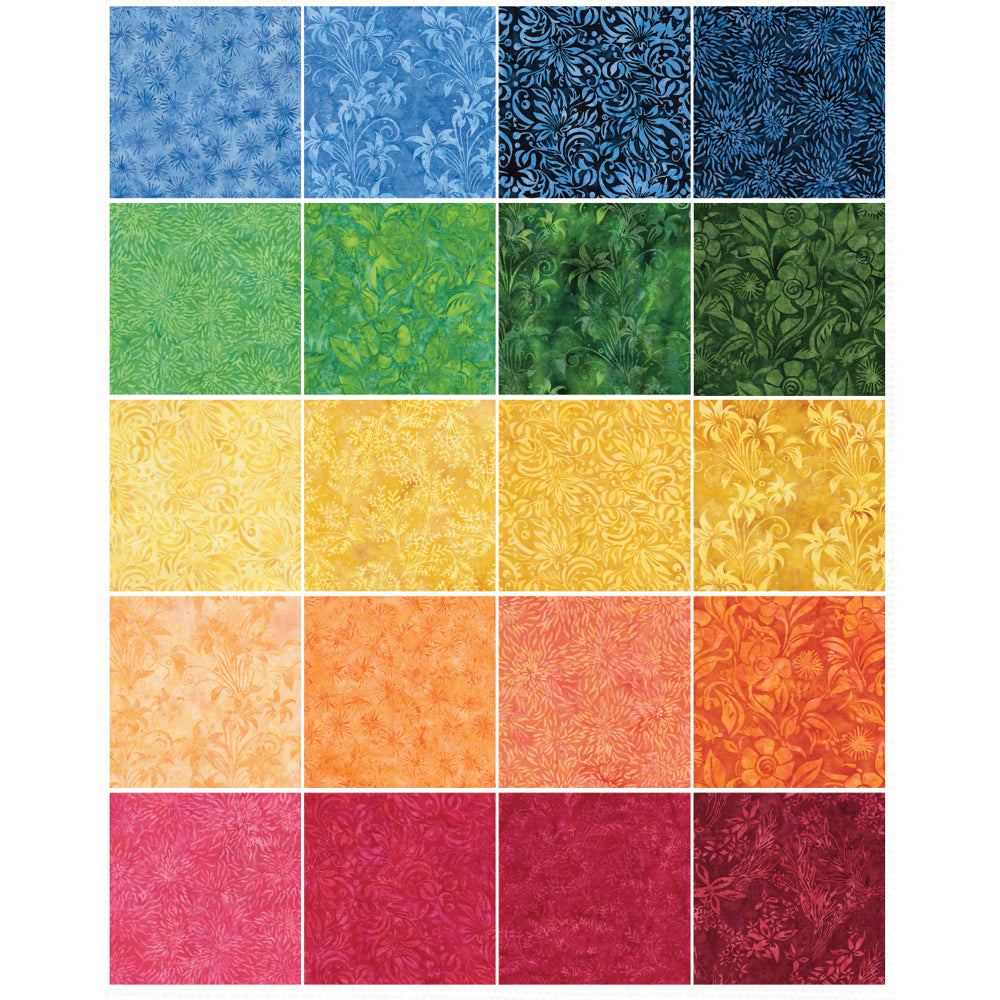 Colorburst - Island Batik - Lumin Fabrics Precuts 2,5 inch Strips  Batik