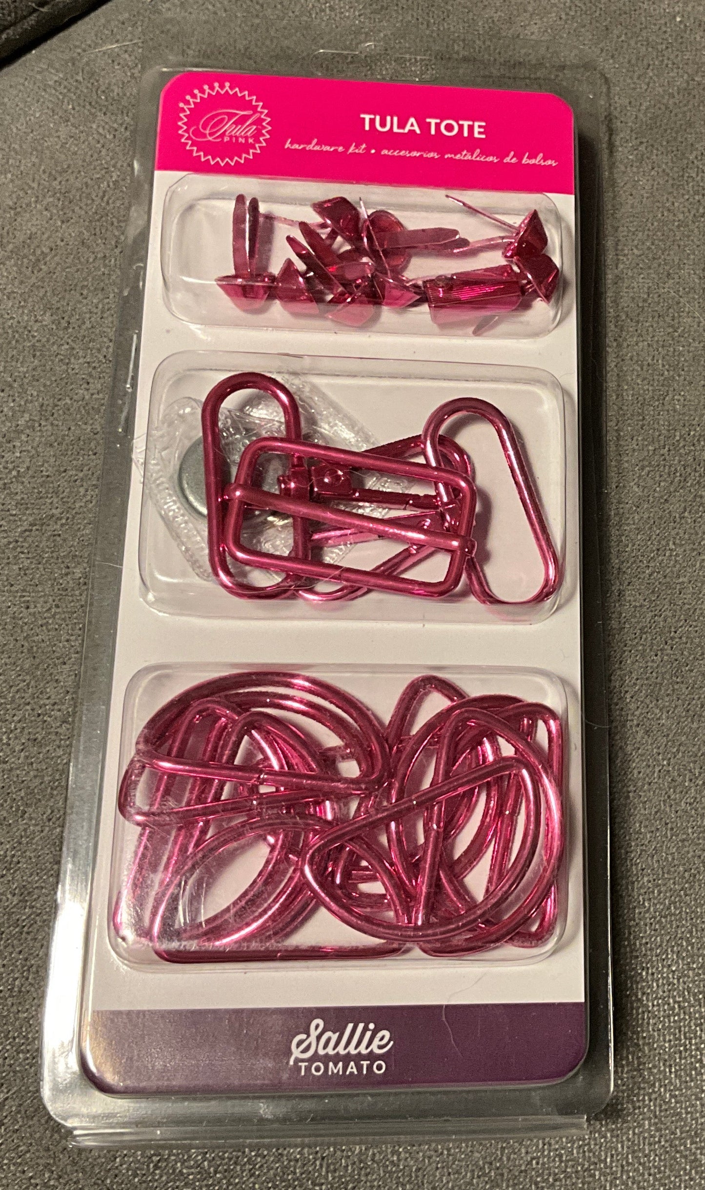Tula Tote - Taschenzubehör-Set - Sallie Tomato - Pinkes Metall