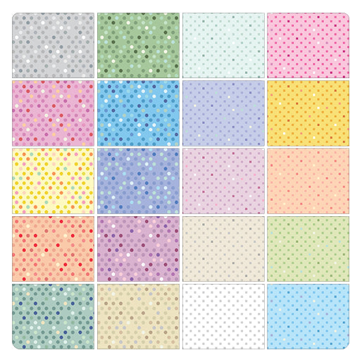 Benartex Charm Squares 5 x 5 Inch (42 teilig) - Dazzle Dots 2 by Christa Watson