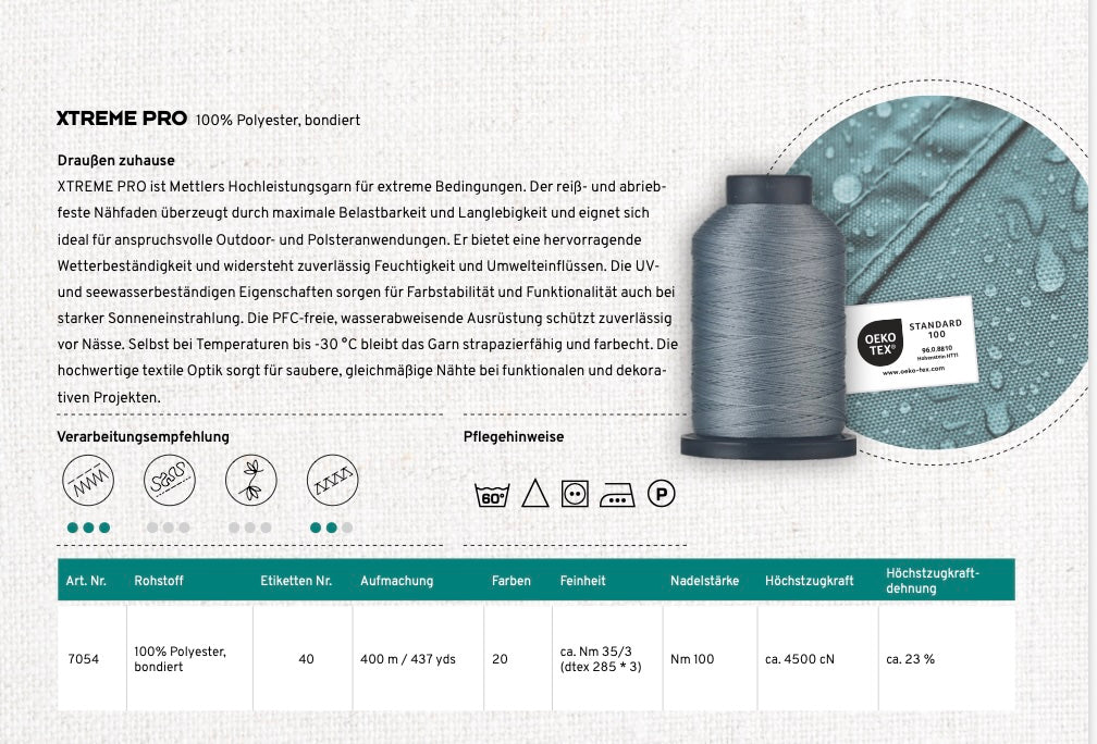 Mettler XTREME PRO Hochleistungs-Nähgarn – 400 m - verschiedene Farben
