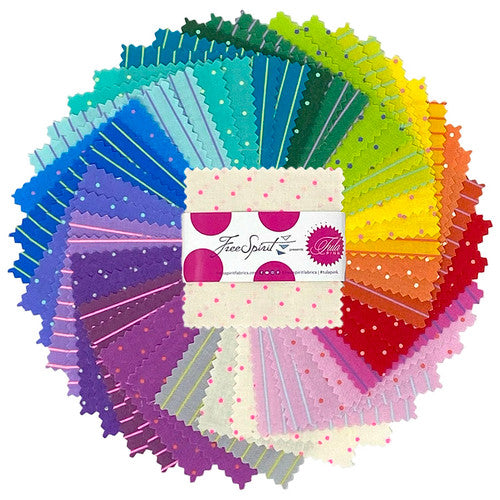 Tula Pink True Colors - Tiny Dots & Stripes – 5 Inch Charm Pack