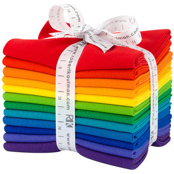 Fat Quarter Paket "Bright Rainbow" Kona Cotton-12 teilig Robert Kaufmann