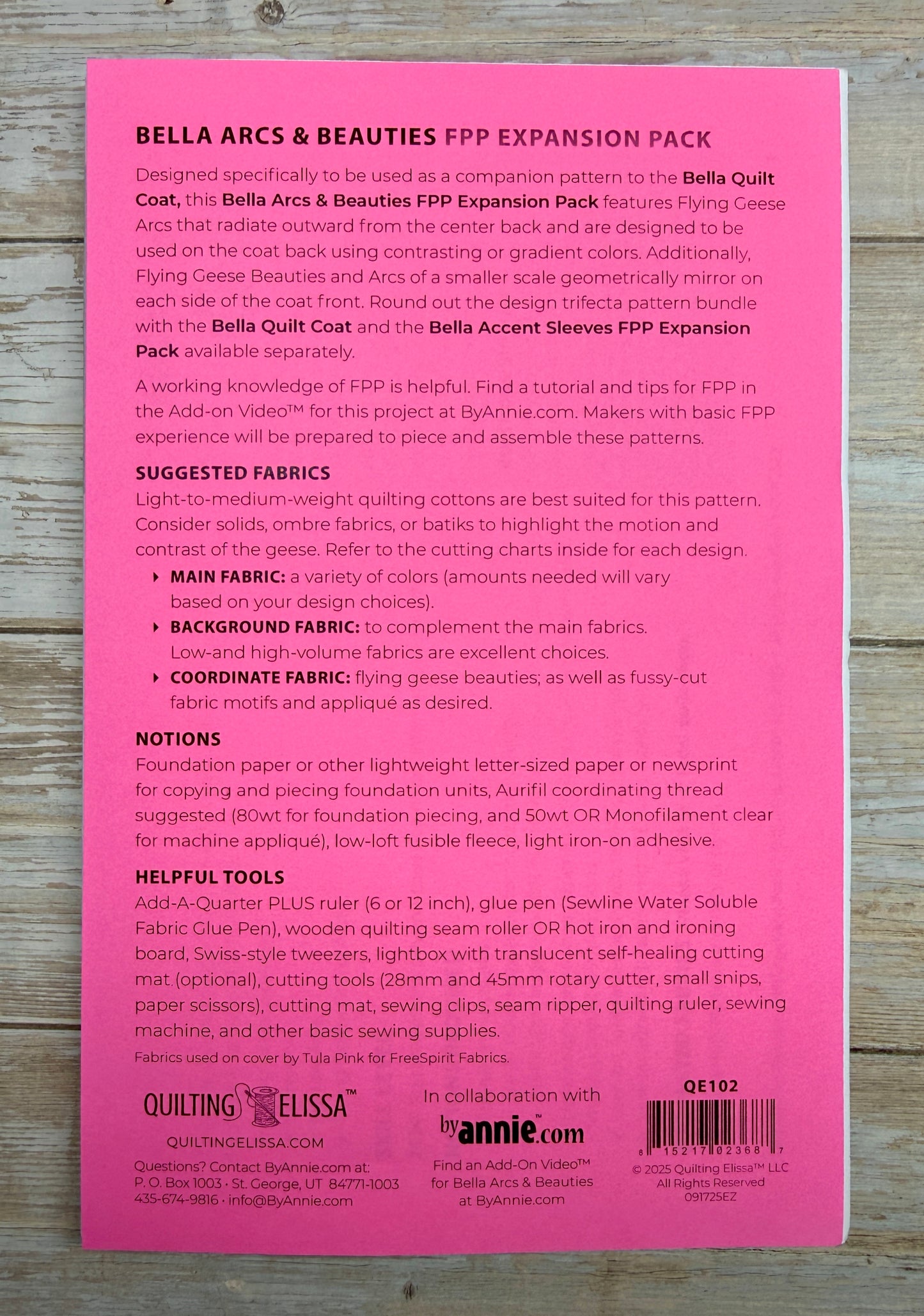 Bella Quilt Coat Arcs and Beauties Anleitung  Erweiterung zu Jacke Patchwork Quilt byannie