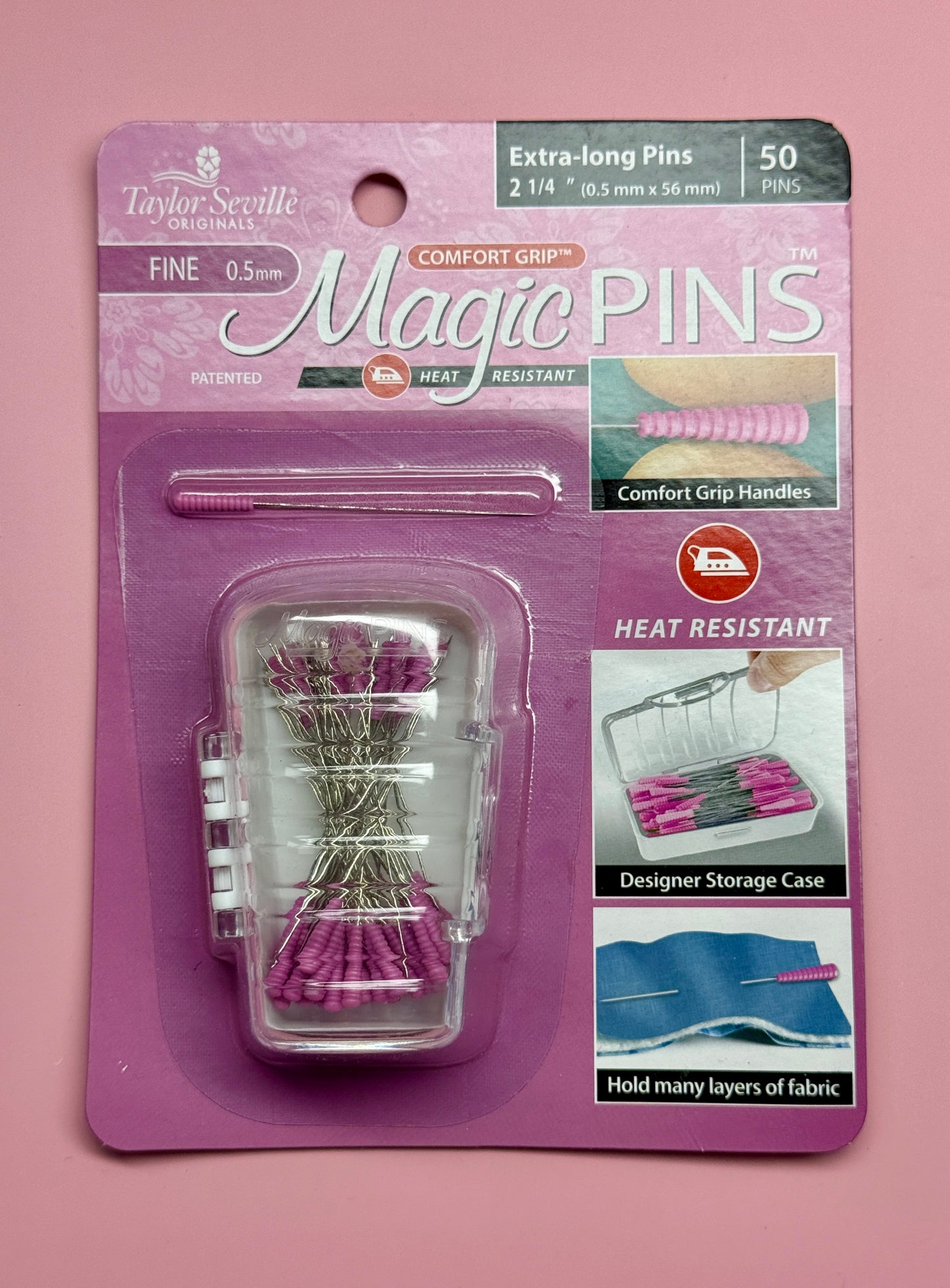 50 Magic Pins Taylor Seville Extra Long Pins Fine 0,5 mm x 56 mm hitzebeständig