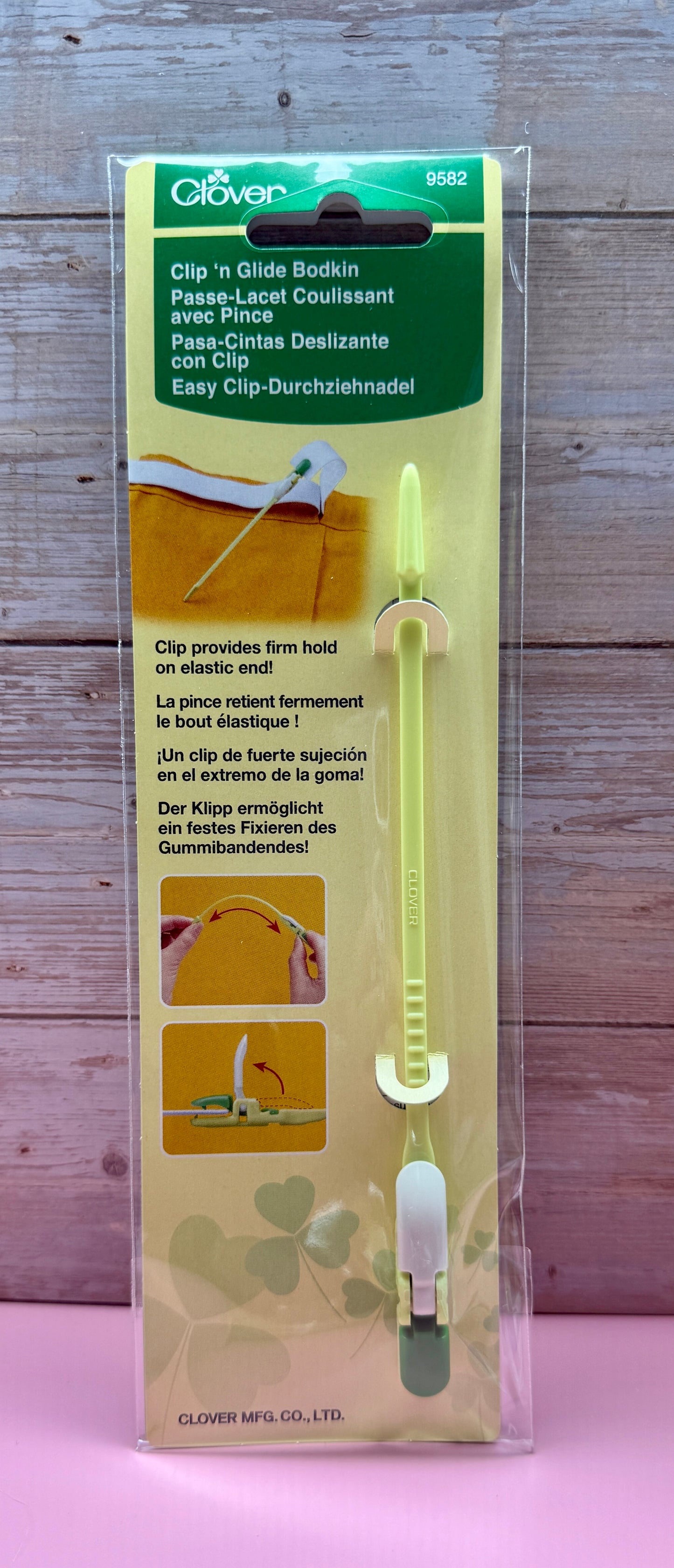 Clover 9582 Easy Clip Durchziehnadel Nähen mit Klipp biegsam Fixieren Wenden